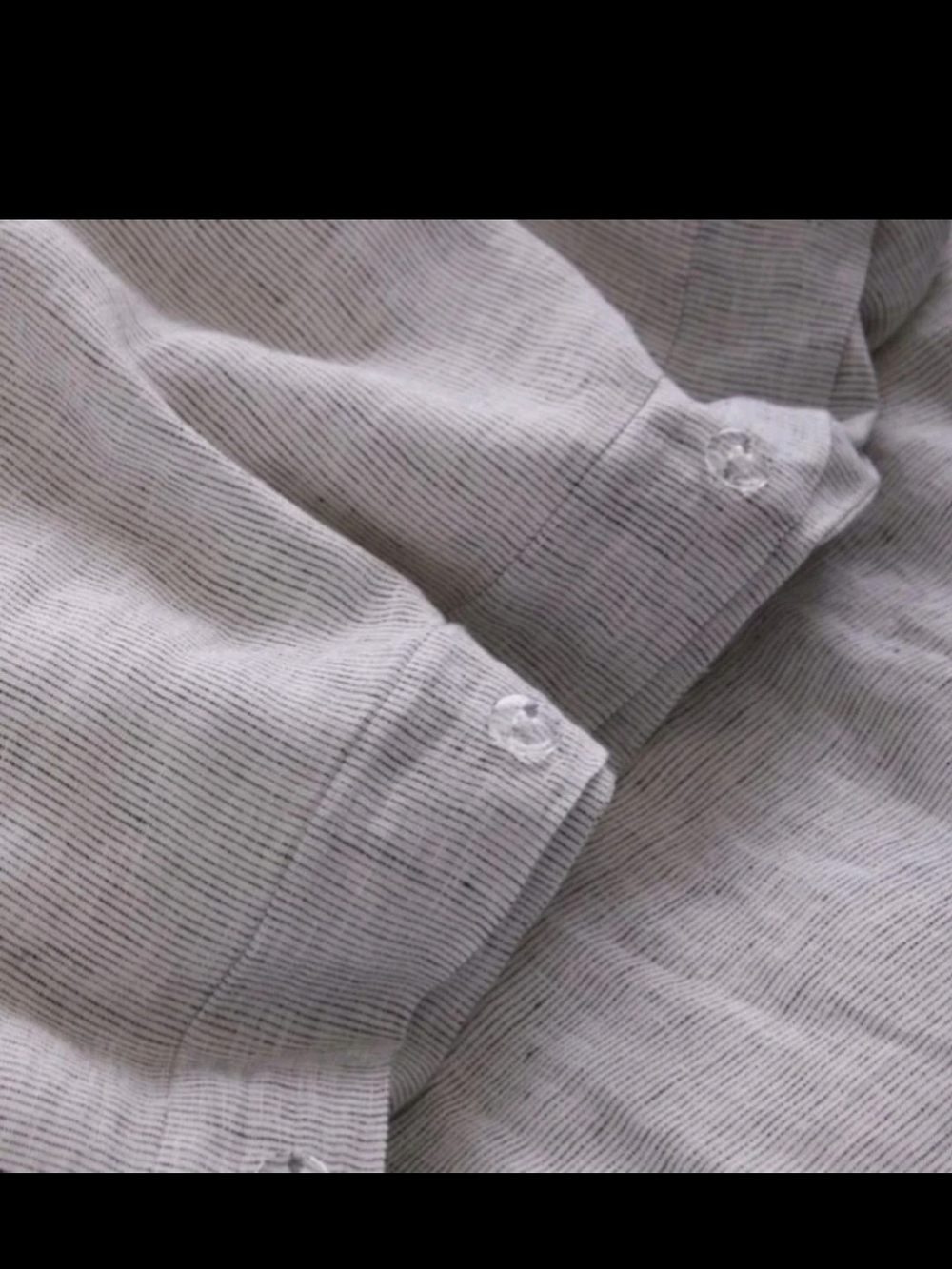 New! QUINCE LINEN DUVET COVER SET FULL QUEEN, Grey Pinstripe!
